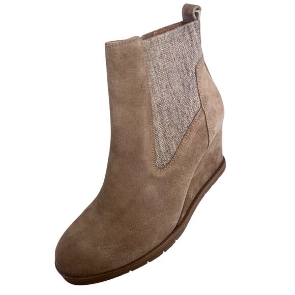 Sofft MONICA Suede Ankle Wedge Bootie Waterproof Boots | Sz 9, Barley Tan *READ* - Picture 4 of 10